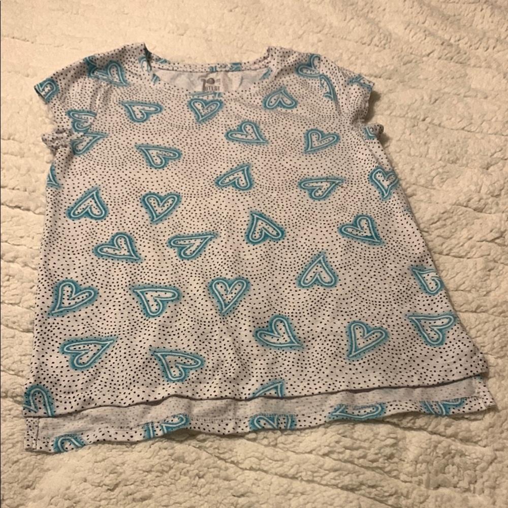 Kids' Blue Heart Patterned Shirt